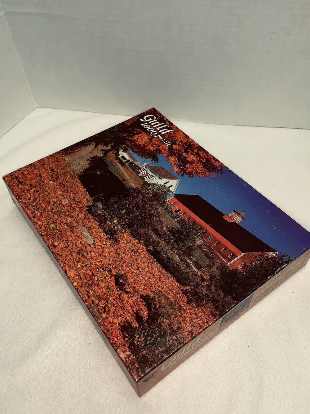 Vtg Whitman Guild 1000 Pc Jigsaw Puzzle Farm in Fall Orange Autumn Follage New